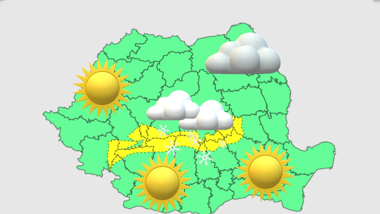 Cod Galben de ninsori şi viscol, valabil în zona de munte în 14 judeţe