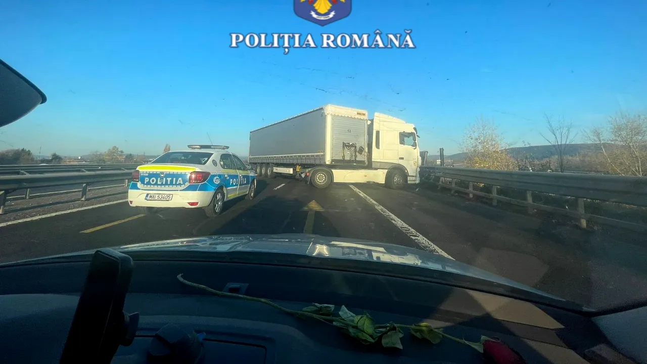 Un polonez a condus TIR-ul pe contrasens pe Autostrada A1 Bucureşti - Piteşti