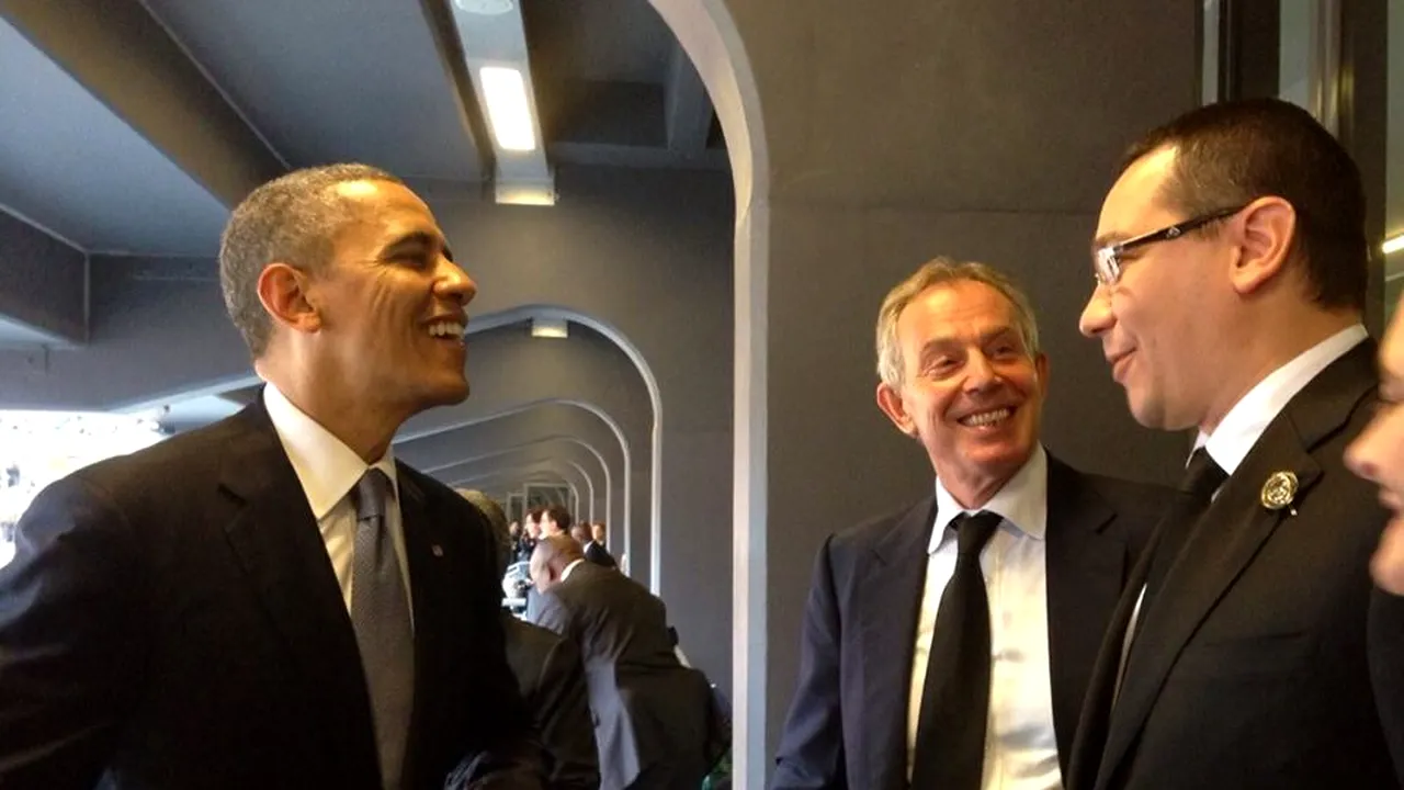 Ponta a discutat cu Obama timp de 15 minute, la stadionul din Johannesburg - VIDEO