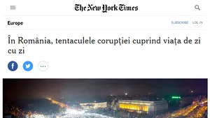 Articol în limba română, publicat pe site-ul The New York Times. Jurnaliştii au făcut publice scrisorile românilor despre corupţie