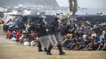 Migranții din Ceuta, evacuați de pe plajă, înaintea vizitei regelui și reginei Spaniei. Altețele vor petrece noaptea în exclavă