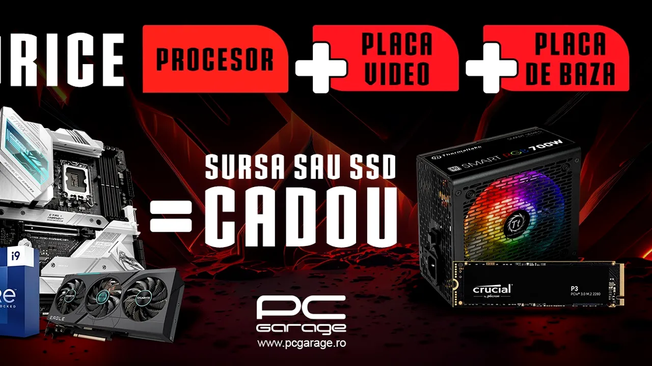 PC Garage te echipează gratuit cu un SSD de 1TB sau o sursă de 700W