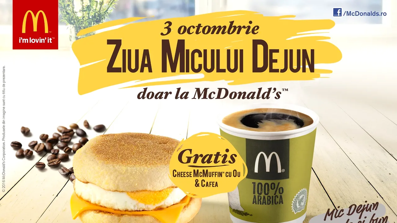 (P) McDonald’s e Gata de Bună Dimineaţa şi face cinste de Ziua Micului Dejun
