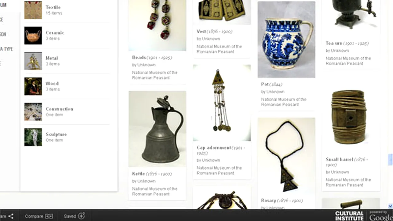 Colecţii de artă din România, de la Muzeul Ţăranului şi Brukenthal, pe Google Cultural Institute - FOTO