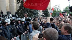 Protest în oraşul Harkiv faţă de scrutinul prezidenţial din Ucraina