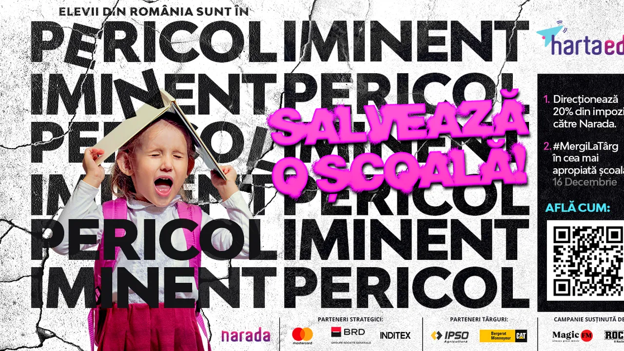 Narada lansează campania „Fii erou! Salvează o şcoală! ”, despre siguranţa în şcolile din România