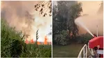 Incendiu puternic în Delta Dunării. Există pericol de propagare la fondul forestier. Arafat: Intervenția pe apă, esențială