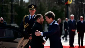 Ukrainian President Volodymyr Zelensky arrives in Bucharest