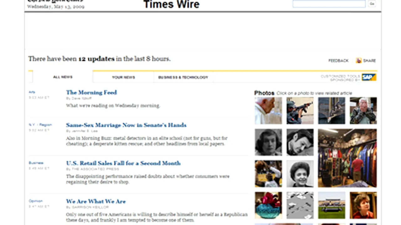 New York Times lansează un site de ştiri transmise în timp real