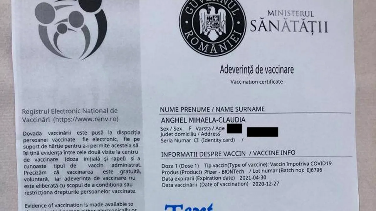 Află cum se poate descărca adeverinţa de vaccinare. Răspunsul CNCAV