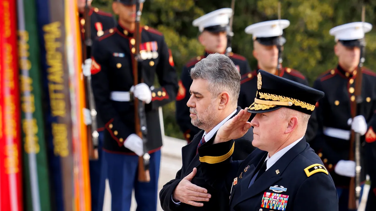 Ciolacu a depus o coroană de flori la Cimitirul Eroilor Arlington din Washington