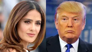 Pericol public Donald Trump. Victimă: Salma Hayek - VIDEO