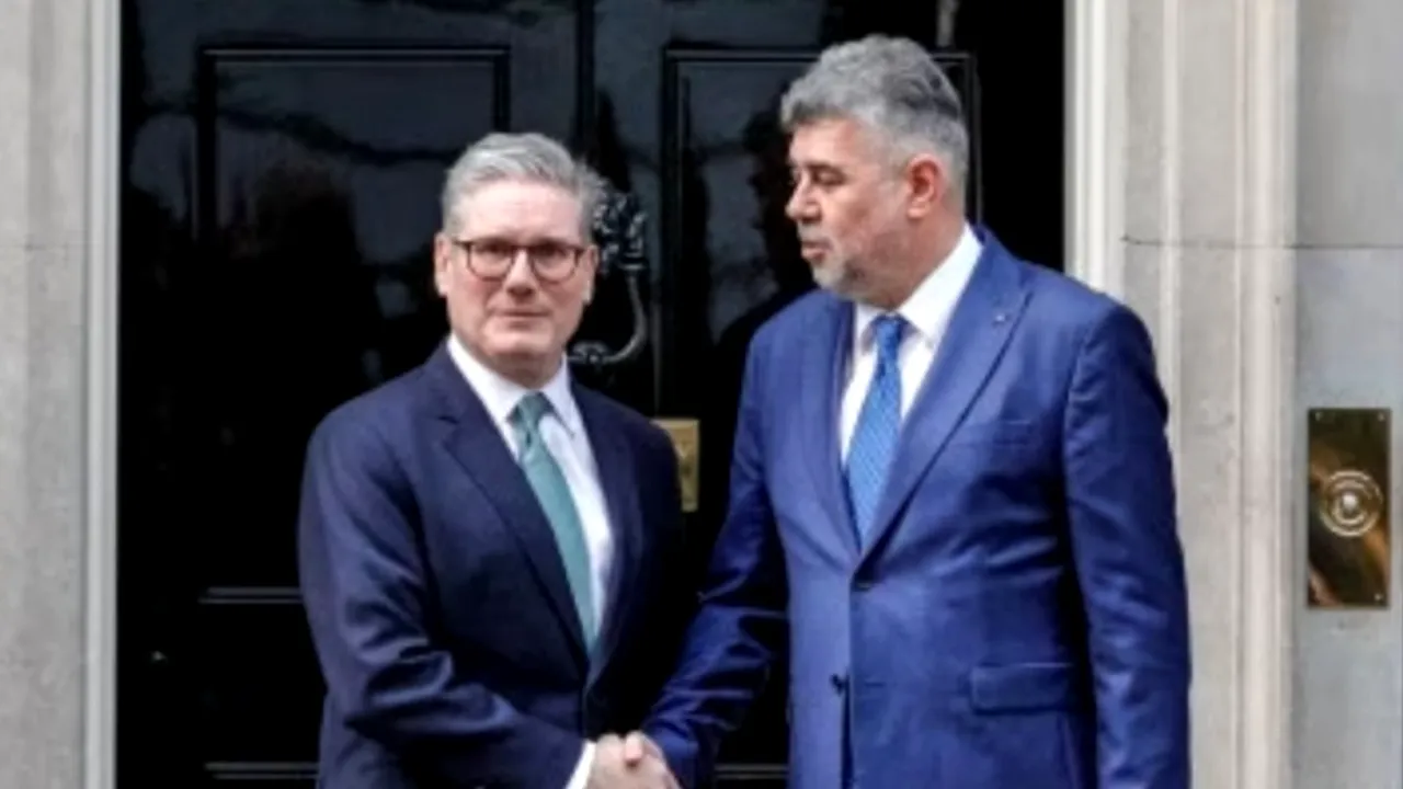 Premierul român Marcel Ciolacu, primit la Downing Street de prim-ministrul britanic Keir Starmer