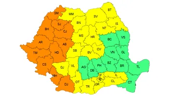 Cod portocaliu de caniculă Banat, Crişana, Oltenia şi vestul Transilvaniei