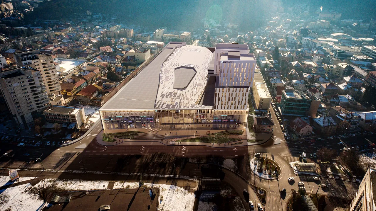 FOTO | Cum arată noul mall de dimensiuni impresionante care se construieşte la Braşov. Grupul israelian AFI Europe a pus piatra de temelie