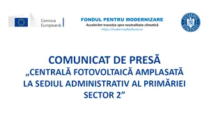 CENTRALĂ FOTOVOLTAICĂ AMPLASATĂ LA SEDIUL ADMINISTRATIV AL PRIMĂRIEI SECTOR 2