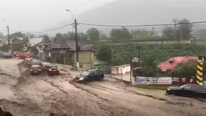 VIDEO Viitură puternică la Bușteni. Mașini luate de ape după o rupere de nori / Raed Arafat explică cum trebuie să acționăm în situațiile de urgență