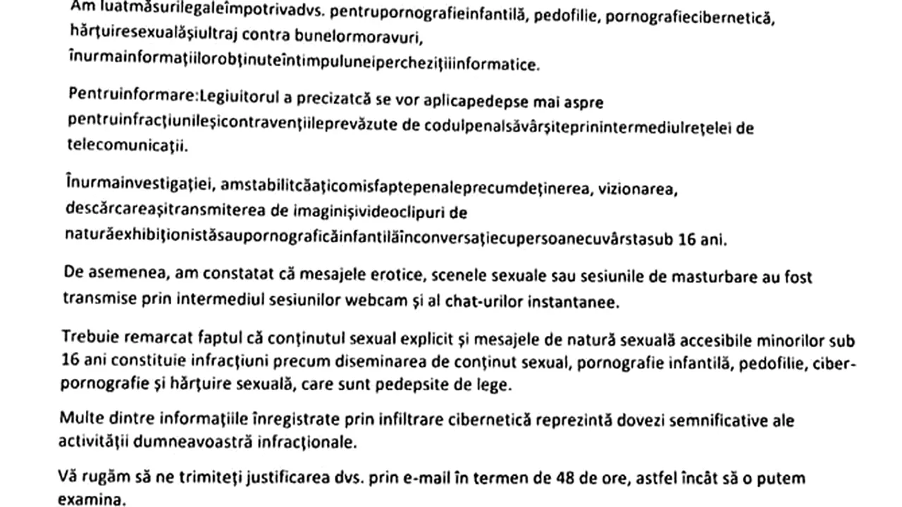 Mesaje false din partea Poliţiei sau a Europol, primite de mai mulţi români