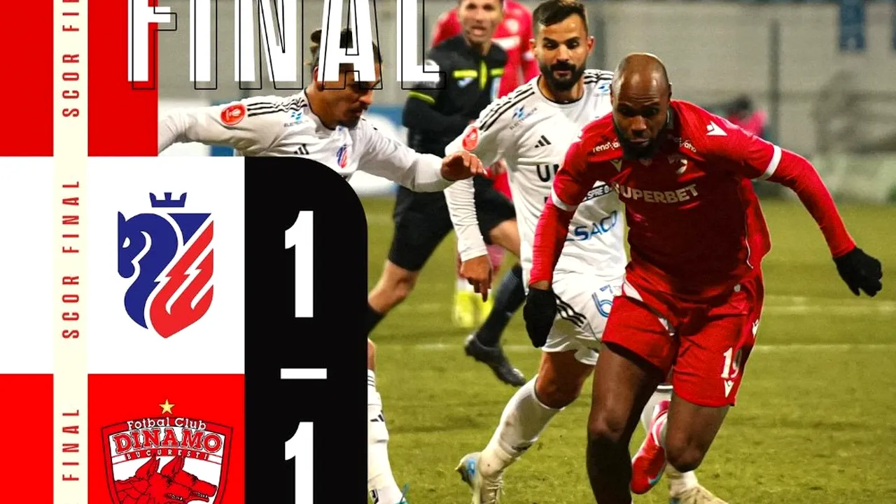 Egalitate în partida dintre FC Botoşani şi Dinamo Bucureşti. Schimbare de lider în Superliga
