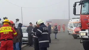 CNAIR: În momentul producerii accidentului de pe A2, funcţionau panourile VMS cu mesaje variabile precum “Atenţie ! km 96 – km 117+500 limită de viteză 60 km/h !”