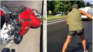 VIDEO: Soluţie alunecoasă, împrăştiată pe şosele din Capitală. Cine răspunde pentru accidentele produse. „E ulei pe toată strada”