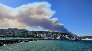 Incendii majore de vegetație în Turcia: traficul maritim, închis în stâmtoarea Dardanele
