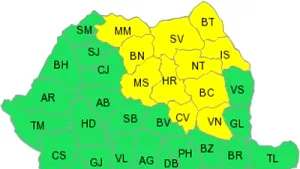 Romania Extends Code Yellow Weather Warning For 11 Counties