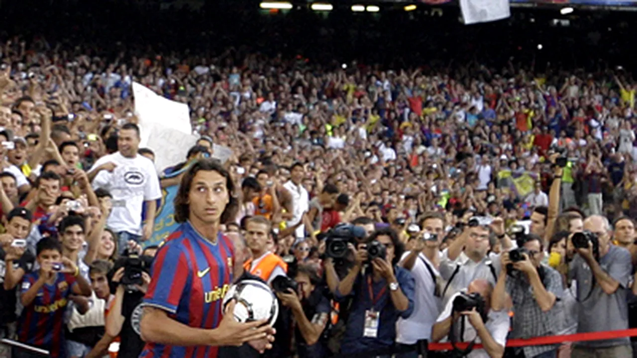 Zlatan Ibrahimovici, prezentat la Barcelona în faţa a 50.000 de spectatori - VIDEO