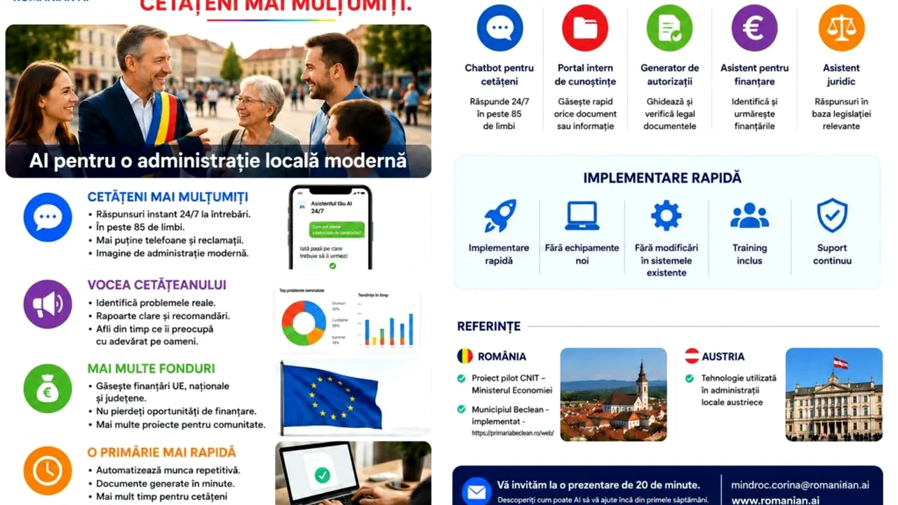 Digitalizare în administrația locală. Primăria Beclean, prima care introduce „Romanian AI”