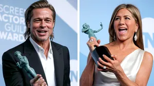 Brad Pitt şi Jennifer Aniston, întâlnire emoţionantă în culisele premiilor SAG. Actorul a glumit pe seama Angelinei Jolie. VIDEO