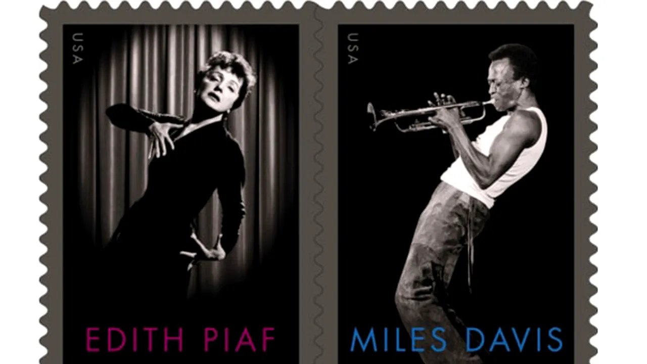 Edith Piaf şi Miles Davis, onoraţi printr-o serie specială de timbre