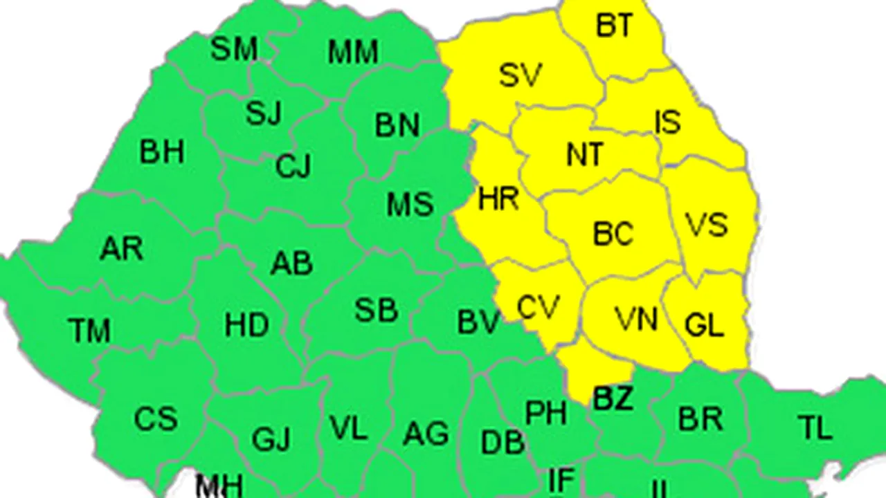 Meteorologists Issue Code Yellow Rain Alert For NE, C, SE Romania, Valid Until Sunday Evening
