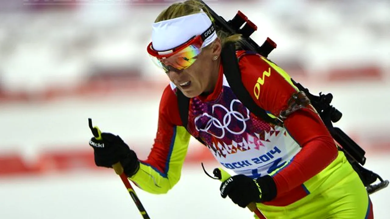 Eva Tofalvi - locul 21 la biatlon start în bloc, Domraceva - campioană olimpică