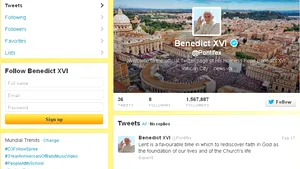 Contul de Twitter al Papei Benedict va fi închis definitiv imediat după prezentarea demisiei