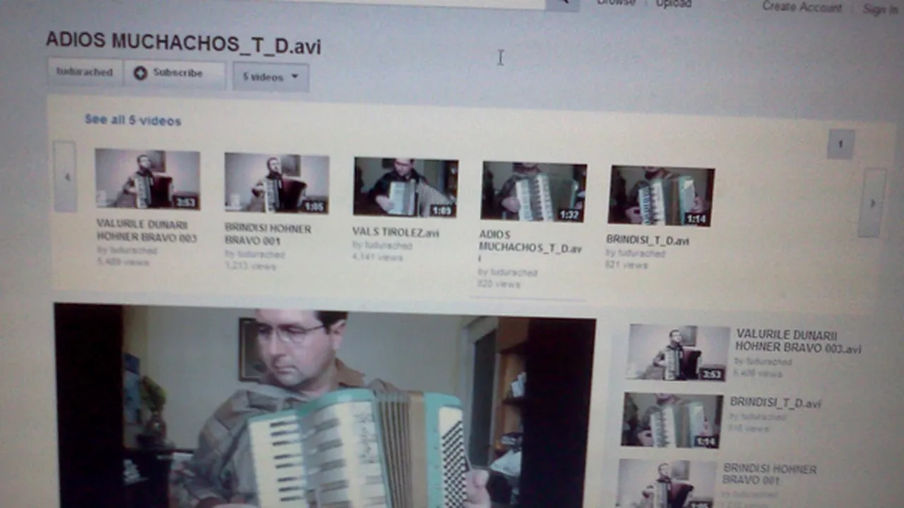Şeful Corpului de Control din Guvern cântă la acordeon pe Youtube 