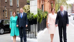 Klaus şi Carmen Iohannis, fotografie înaintea ceremoniei de încoronare a Regelui Charles