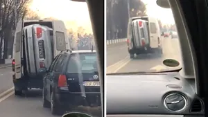 Scene halucinante la Suceava. Cum a fost transportat un BMW într-o dubă: „Aşa se aduc cazanele din Anglia mai nou?” VIDEO