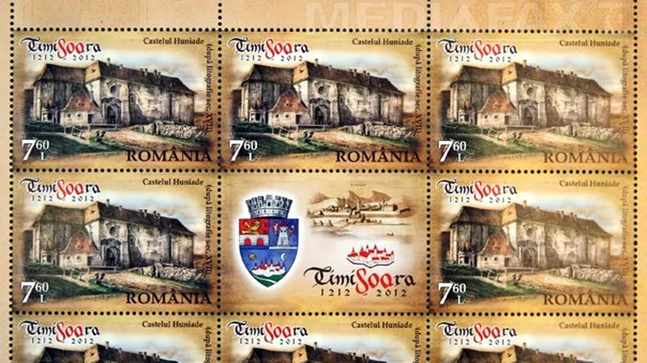 Patru timbre de colecţie, la 800 de ani de la prima atestare documentară a Cetăţii Timişoara