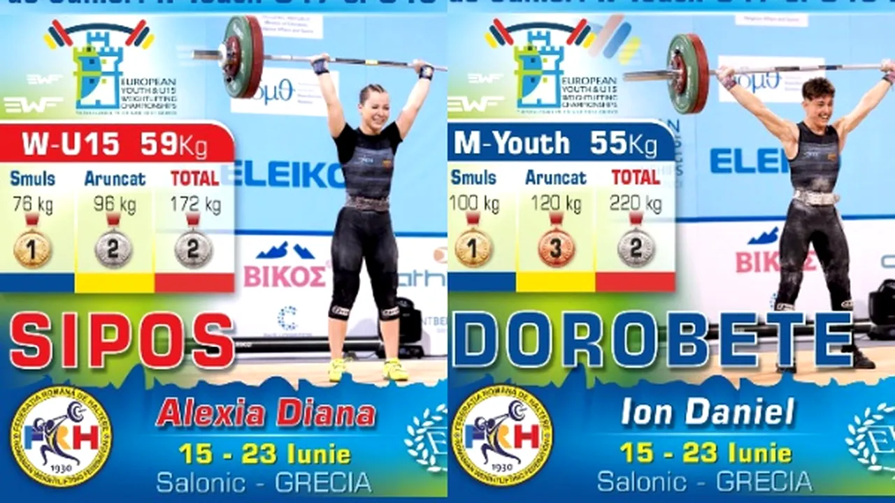 Aur, argint şi bronz pentru România în cea de a treia zi a Campionatelor Europene de haltere