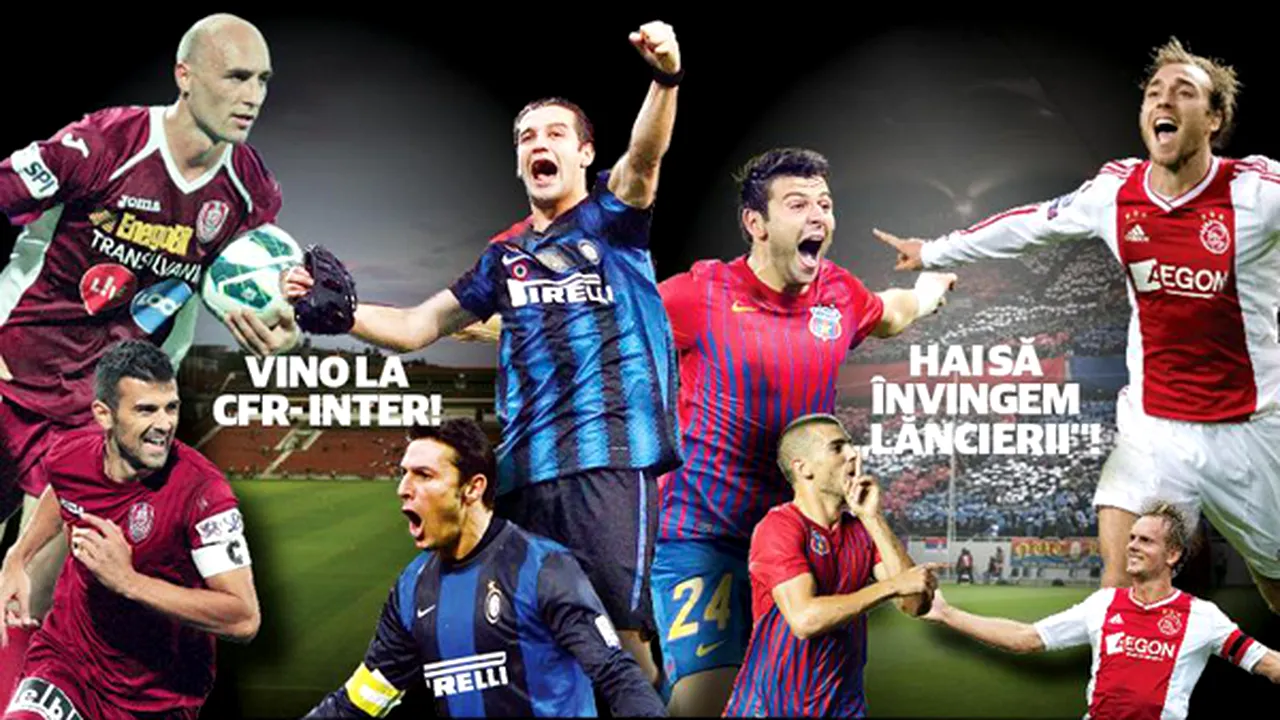 ProSport te trimite la Steaua - Ajax şi CFR - Inter. Câştigă bilete la singurele meciuri care contează în această primăvară