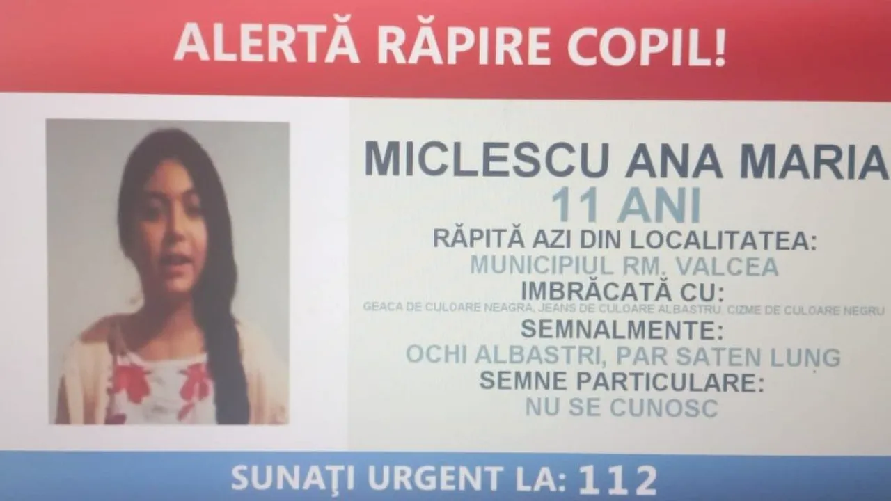 O fetiţă de 11 ani a fost răpită din Râmnicu Vâlcea de patru bărbaţi şi o femeie