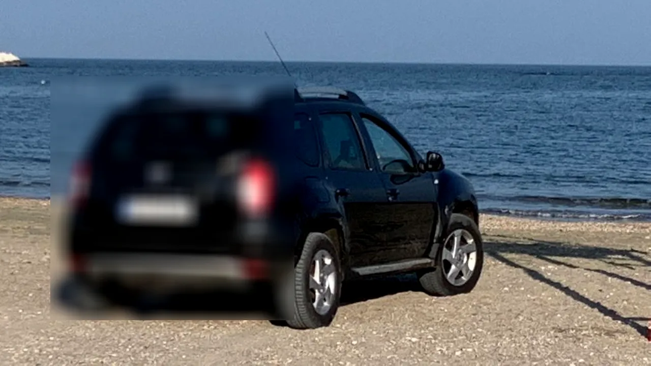 FOTO Amendă exorbitantă pentru o şoferiţă care şi-a permis „luxul” să intre cu maşina pe o plajă din Constanţa, în plină iarnă 