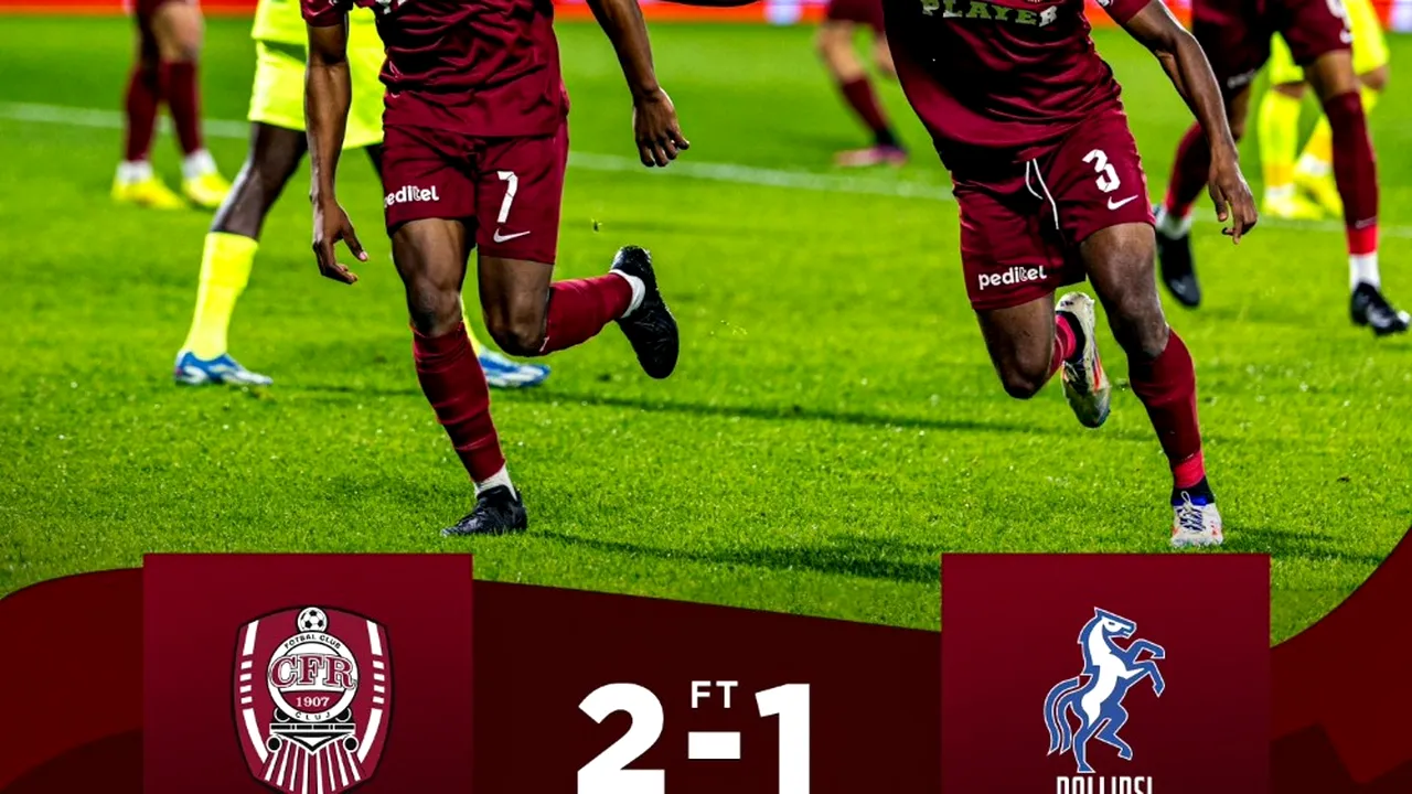 Superliga de fotbal. CFR Cluj învinge pe Poli Iaşi şi urcă pe podium