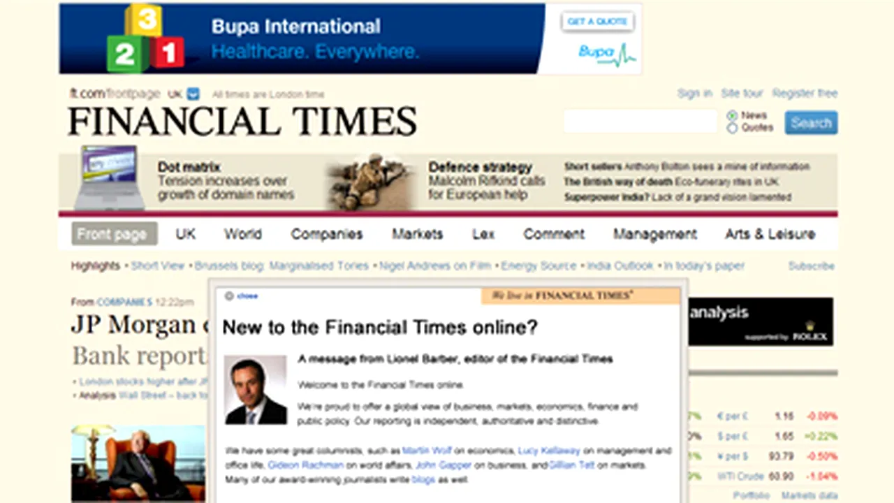 Financial Times: Site-urile de ştiri vor introduce accesul cu plată în următorul an
