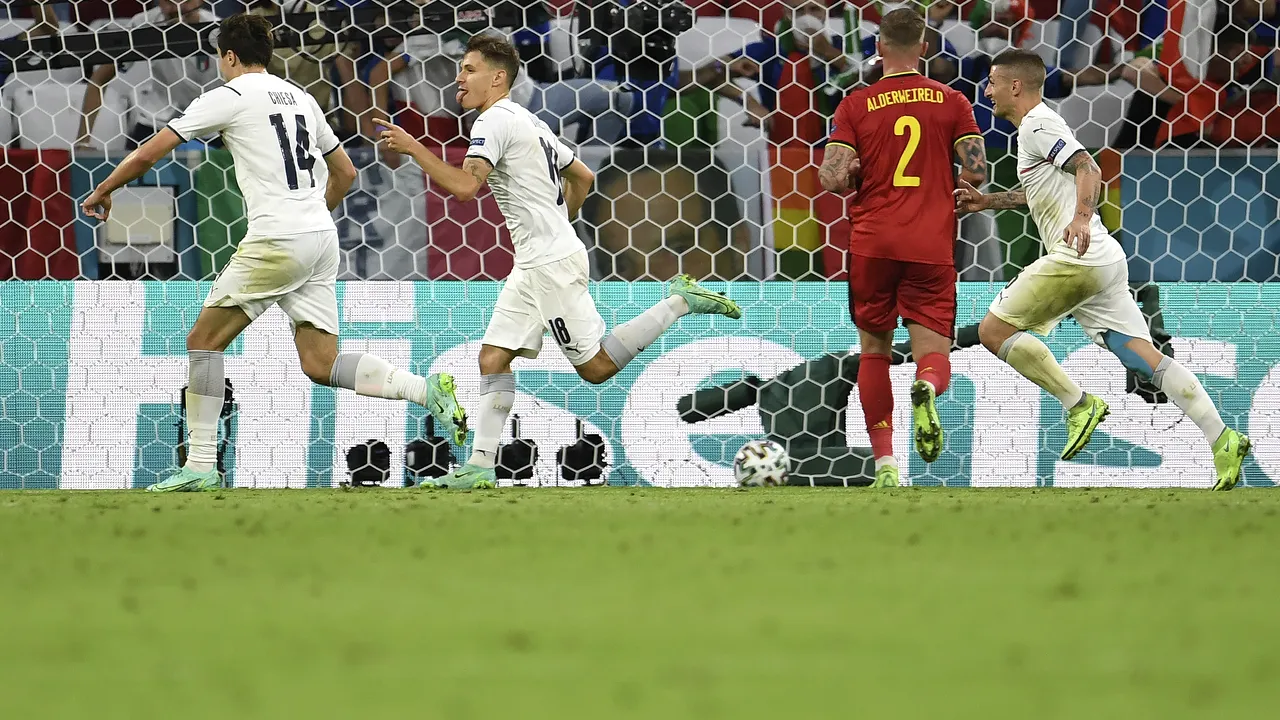Italia i s-a alăturat Spaniei în prima semifinală de la EURO 2020, după ce a învins Belgia cu 2-1