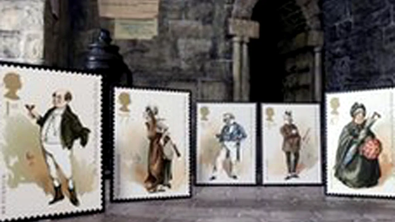 Personaje din romanele lui Charles Dickens, într-un set de timbre imprimate de Poşta regală britanică
