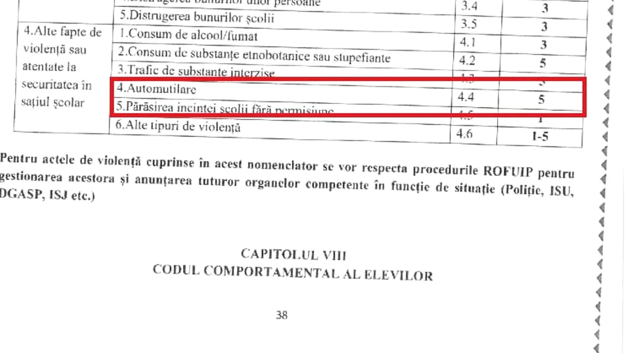 O şcoală din Constanţa lasă repetenţi elevii care se automutilează. Reacţia elevilor