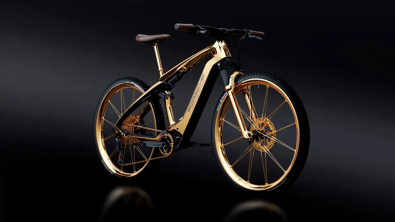 Cum arată bicicleta electrică Porsche placată cu aur de 18k