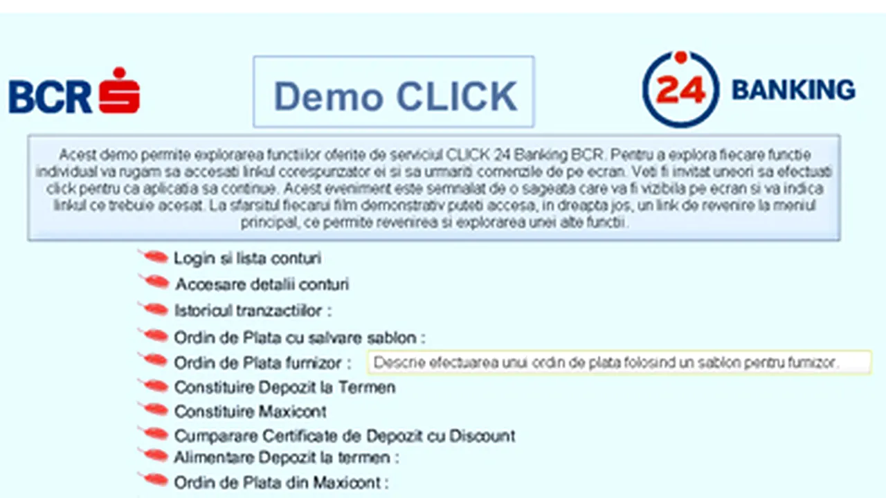 BCR a înlocuit e-BCR cu Click 24 Banking BCR şi Alo 24 Banking BCR