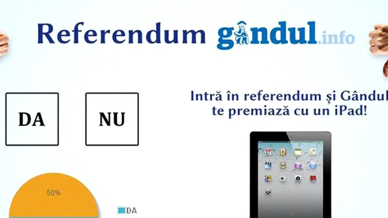 Concurs: Votează la Referendumul Gândul şi câştigă un iPad 2